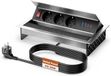 SURIGHT Aluminium inbouwstopcontact 3-voudig met 2 USB-C PD 30W - Versenkbaar stopcontact - Hoek verstelbaar voor keuken