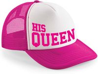 Bellatio Decorations Casquette pour femmes - His Queen - Rose/Blanc