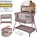 Lionelo Luna – 2-in-1 Babybedje & Co-Sleeper – Geboorte tot 9 kg – 7 Hoogtestanden – Kantelbaar Matras – Mesh Zijkanten – Wielen met Blokkade – Wasbare Hoes – Inclusief Opbergmand