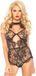 Leg Avenue Spitzen halter Teddy mit ausgeschnittenen Details, Größe L (Schwarz)