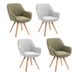 MEUBLE COSY Set van 4 Scandinavische eetkamerstoelen, kaptafel, draaistoel met armleuningen, voor slaapkamer, woonkamer, keuken, kantoor, gestoffeerd met stof en poten van massief hout, meerkleurig