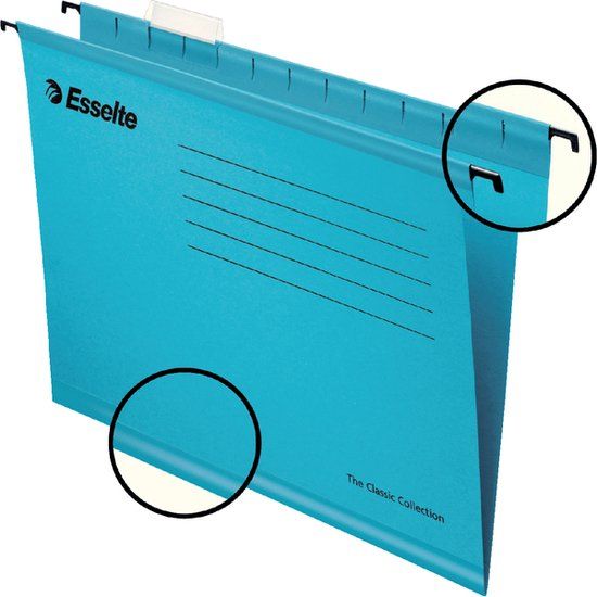 Esselte V-bodem Hangmap Folio - Blauw - 25 stuks