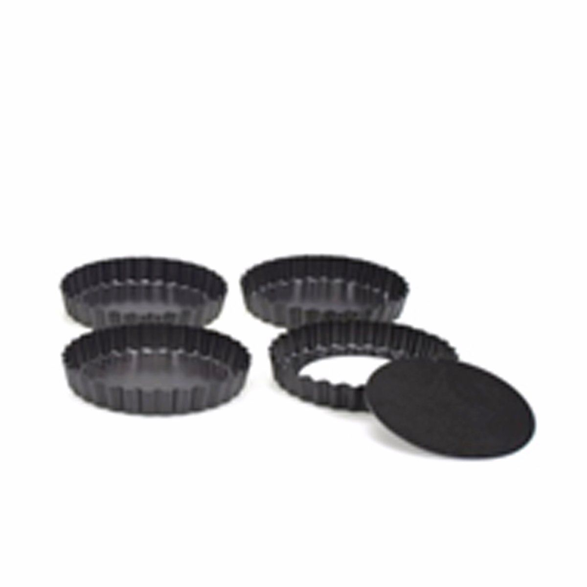 Point-Virgule Taartvorm - 4 Stuks - Mini - Anti-aanbaklaag - Ø 10cm