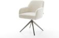 DELIFE Eetkamerstoel Greg-Flex kruisframe breed grafiet teddy beige 360° draaibaar rocker-functie pocketveer kern