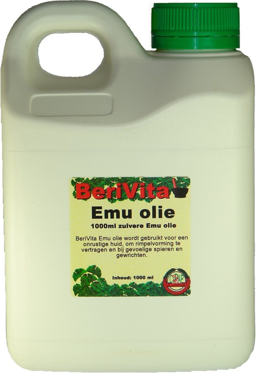 Berivita Emu Olie Puur & Zuiver 1000ml Jerrycan 100% natuurlijk krachtig & puur