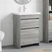 Maison Exclusive Ensemble de meubles de salle de bain exclusif - Gris Sonoma, dimensions 61 x 40 x 84,5 cm, fabriqué en bois composite