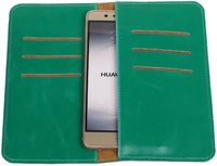 Best Cases Groen Pull-up Large Pu portemonnee wallet voor Huawei Ascend G700 - 8718883818811