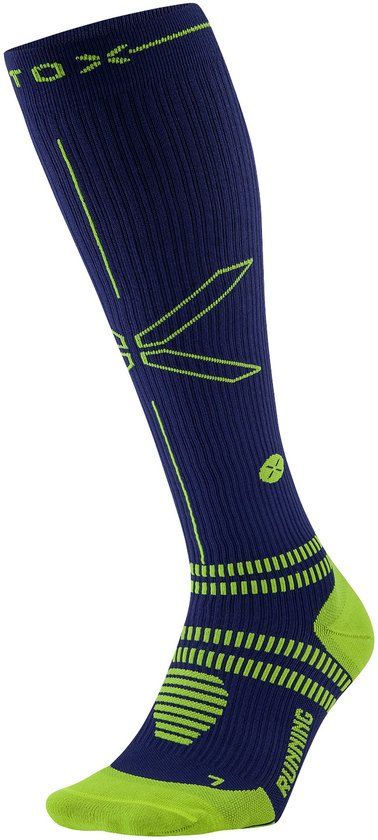 STOX Energy Socks Hardloopsokken Heren - Compressiekousen - Compressie Sokken Hardlopen - Sportsokken Donkerblauw - Maat L: 43-47 - 1 Paar