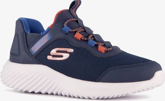 Skechers Slip-ins Bounder kinder sneakers blauw - Maat 32 - Extra comfort - Memory Foam