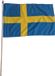 Merkloos / Sans marque Promex Gmbh Luxe zwaaivlag Zweden - 30 x 45 cm - op stok - landen versiering