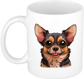 Bellatio Decorations Cadeau mok honden liefhebbers - Chihuahua hond - Cartoon tekening - keramiek - 300 ml