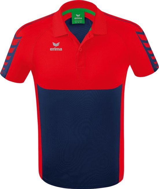 Erima Six Wings Polo Heren - New Navy / Rood - XXL