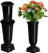 KADAX Vase de jardin en plastique, vase à fleurs pour cimetière, vase à piquer résistant aux intempéries et au gel pour décoration de tombe (15,5 cm, noir)