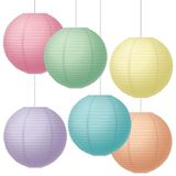 Pastel Pop 8" hangende papieren lantaarns, pak van 6