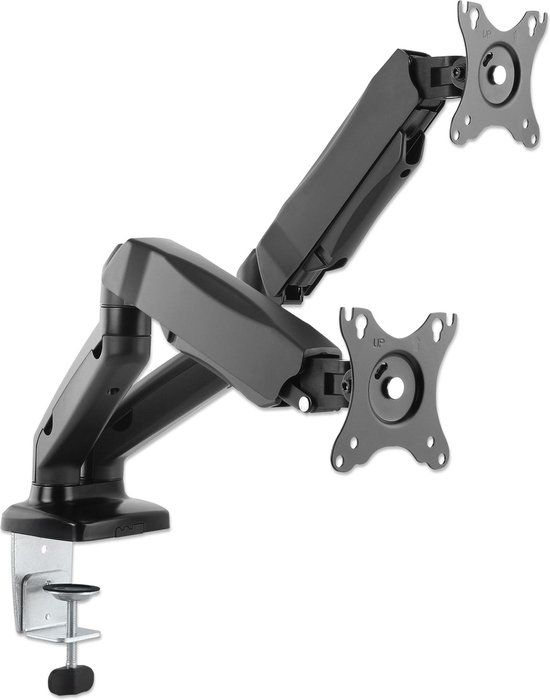 Manhattan 462501 Monitor-tafelbeugel – 43,2 cm (17) - 81,3 cm (32) – Zwart – Portretformaat – In hoogte verstelbaar – Kantelbaar