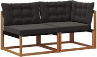 vidaXL Outdoor bankset met kussen, 8-delig, naturel en zwart
