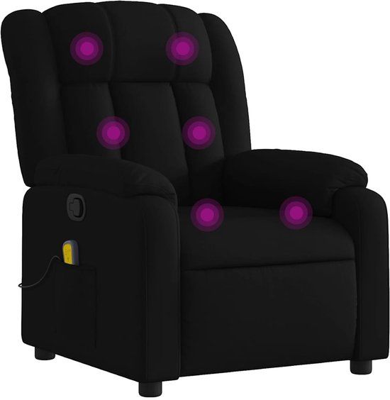vidaXL Massagestoel verstelbaar stof zwart