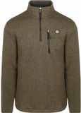 Superdry Half Zip Pullover Fleece Olive - Maat L - Heren