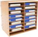 Merkloos Bureausorteermap Houten Organizer - 9 Lagen 18 Compartimenten - 58x39x12 cm - Gouden Eikenhout - Voor Kantoor En Thuis