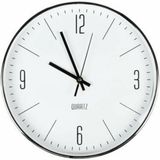 Benson Stijlvolle zilveren wandklok - Ø30 cm - Minimalistisch design - Tijdloze elegantie - Voor elk interieur