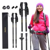 Outtec® Nordic Walking Stokken, Wandelstokken, Trekkingstokken - Verstelbaar 65-135cm - Anti-Shock - Ultralichte Trekkingstokken voor Mannen en Vrouwen - Wandelen, Trekking - Wandelstok