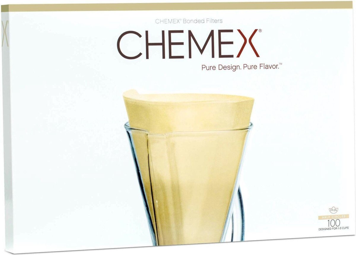 Chemex Filters Ongevouwen Bruin Voor Coffeemaker - 3-Kops - 100 stuks