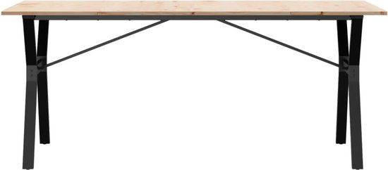 vidaXL Eettafel Y-frame 180x90x75 cm massief grenenhout en staal