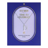 Lucardi Dames Stalen ketting letter D