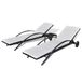 VidaXL Lounge Tuinstoel Gecapitonneerde zitting Polyrattan, Staal Crème, Wit