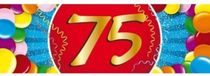 Bellatio Decorations sticker 75 ans - 19 x 6 cm - 75 ans anniversaire - jubilé - décoration