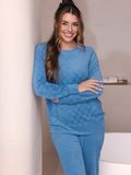 Pastunette Blue Cottage Pyjama Badstof Blauw Maat 50