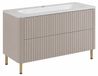 3E 3xE living.com 3xE living Badkamermeubel, kasjmier, met wastafel, poten goudkleurig, 100,7 x 44,4 x 64,9 cm