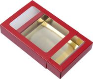 BrandNewCake Chocoladeletter Doosjes Klein - Rood/Goud - 3 Stuks