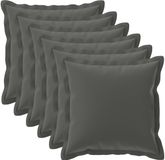 vidaXL Kussensloop 6 st houten antraciet 80 x 80 cm polyester