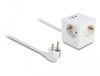 Delock Extension Socket Cube 3-way with childproof lock and USB charger, 1.5 m cable, white