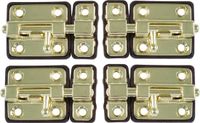 AMIG Schuifslot/Plaatgrendel - 4x - Zamak - 3.5cm - Messing - Incl. Schroeven - Deur/Raam