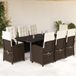 Prolenta Maison Exclusive Tuinset voor in de tuin, 9-delig, met kussens, bruin, van polyrotan