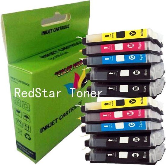 RedStar Toner - 10 Pack Compatible Canon PGI-1500XL Ink Cartridges (BK*4/C*2/M*2/Y*2) - XL Cartridge