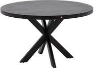 Goossens Lecca Eettafel - Hout - 130 x 76 x 130 cm - Rond - zwart