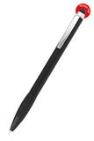 Online Balpen & touchpen in één, metalen balpen met stylus-tip, ergonomische handgreep, schrijfkleur blauw, verwisselbare grote vulling, multifunctionele pen, designkleur: zwart