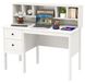 Bureau avec 2 tiroirs et 5 compartiments, dimensions 120x60x110 cm, blanc
