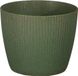 Mica Decorations Plantenpot/bloempot - kunststof - donkergroen/ribbels - D14/H14 cm