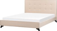 Beliani AMBASSADOR - Tweepersoonsbed - Beige - 160 x 200 cm - Stof