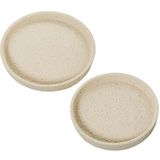 Set van 2 ronde keramische centra in ruw, 3 x 23 x 23 cm