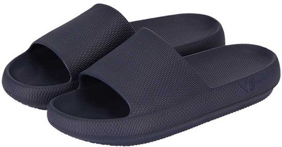 Morethansocks - Flops heren - Marine Blauw - Maat 41 t/m 45 - Badslippers heren - Lichtgewicht - Slippers heren - Ergonomisch voetbed