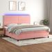 Maison Exclusive - Lit boxspring avec matelas et éclairage LED, rose, 200x200 cm, velours
