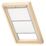 VELUX Origineel Verduisterend Rolgordijn Plus Plissé (DFD), Zilveren Kozijn, M08, 308, 2, Wit