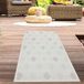 Tapis intérieur et extérieur, tapis de terrasse, tapis de salon à motif damier crème, dimensions : 80 x 150 cm