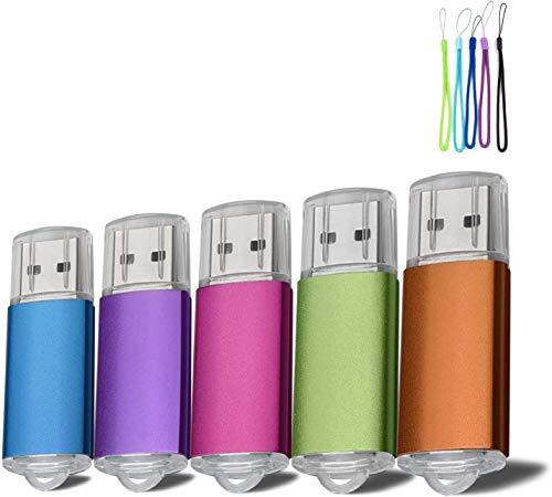 Fenglangrong 5 STKS USB Flash Drive USB 2.0/3.0 Memory Stick Memory Drive Pen Drive Blauw/Paars/Roze/Groen/Oranje (3.0/8 GB)