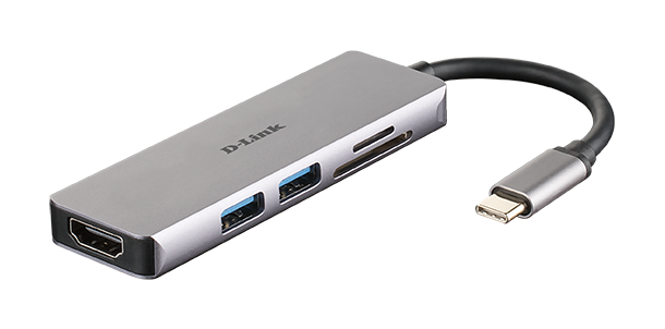 D-Link DUB-M530 - USB-C Hub - 2x USB 3.1, HDMI, SD/MicroSD Card Reader